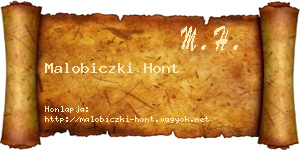 Malobiczki Hont névjegykártya